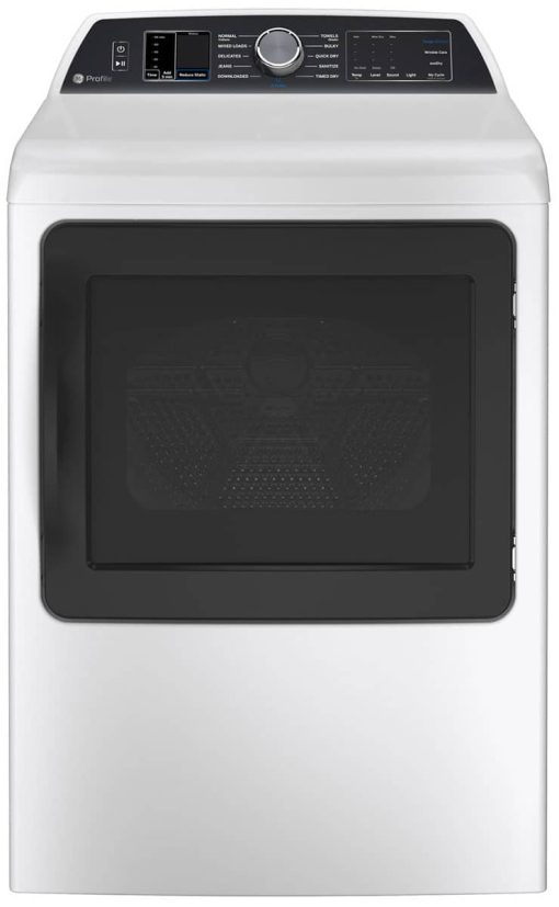 GE Profile 7.4 Cu. Ft. White Smart Electric Dryer With Sanitize Cycle And Sensor Dry