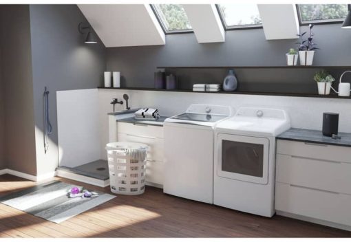 GE Profile 5 Cu. Ft. White Washer With Smarter Wash Technology And FlexDispense - Image 9