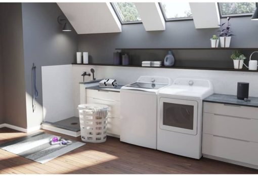 GE Profile 4.9 Cu. Ft. White Washer With Smarter Wash Technology And FlexDispense - Image 9