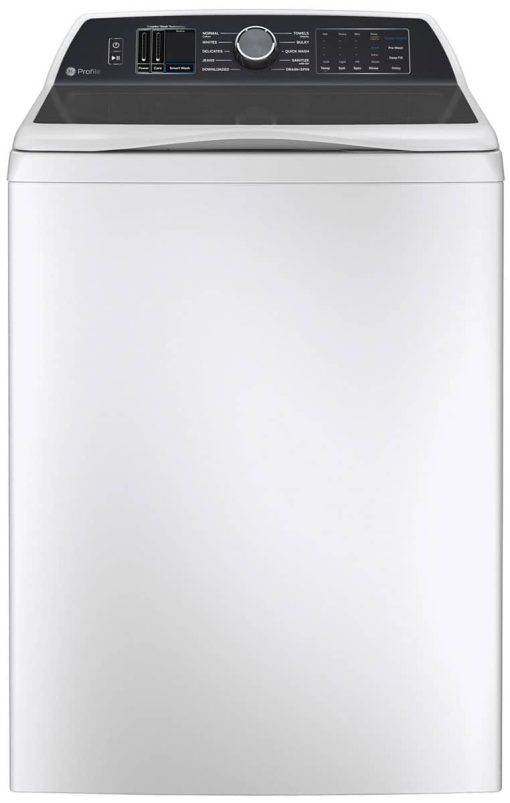 GE Profile 5.4 Cu. Ft. White Washer With Smarter Wash Technology And FlexDispense