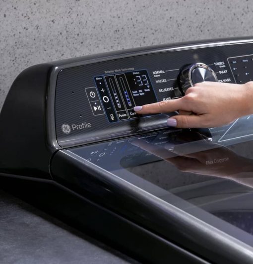 GE Profile 5.3 Cu. Ft. Sapphire Blue Washer With Smarter Wash Technology And FlexDispense - Image 9