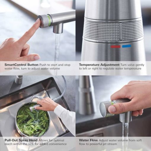 GROHE Essence SuperSteel Infinity Smartcontrol Pull-Out Kitchen Faucet - Image 9