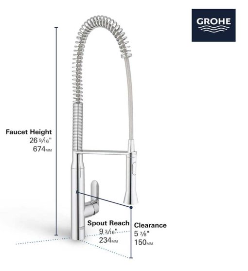 GROHE K7 SuperSteel Infinity Semi-Pro Kitchen Faucet - Image 4