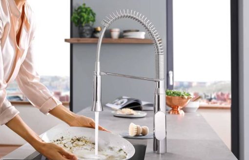 GROHE K7 Medium StarLight Chrome Semi-Pro Kitchen Faucet - Image 4