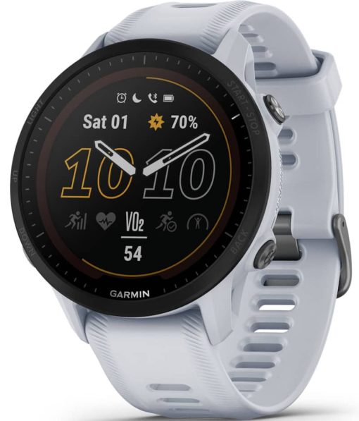 Garmin Forerunner 955 Solar Whitestone Silicone Smartwatch, 47mm