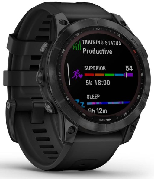 Garmin fenix 7 Sapphire Solar, Black DLC Titanium With Black Band - Image 3