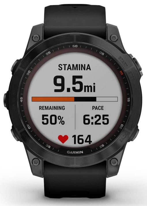 Garmin fenix 7 Sapphire Solar, Black DLC Titanium With Black Band - Image 5
