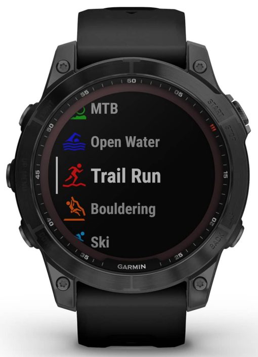 Garmin fenix 7 Sapphire Solar, Black DLC Titanium With Black Band - Image 6