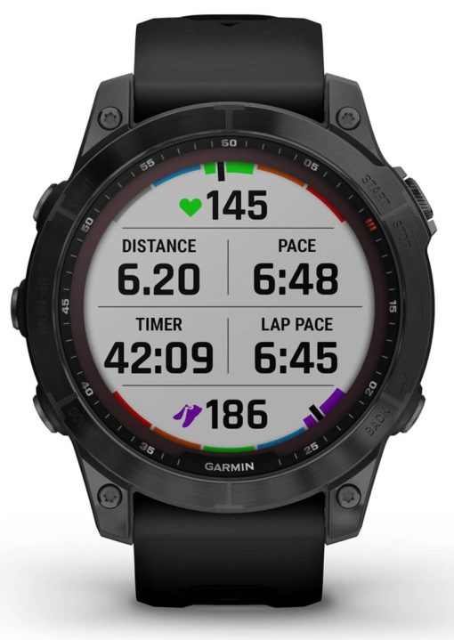 Garmin fenix 7 Sapphire Solar, Black DLC Titanium With Black Band - Image 8