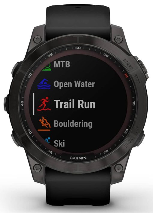 Garmin fenix 7 Sapphire Solar, Carbon Gray DLC Titanium With Black Band - Image 6