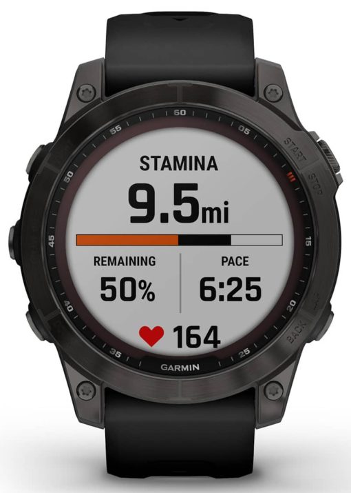 Garmin fenix 7 Sapphire Solar, Carbon Gray DLC Titanium With Black Band - Image 7
