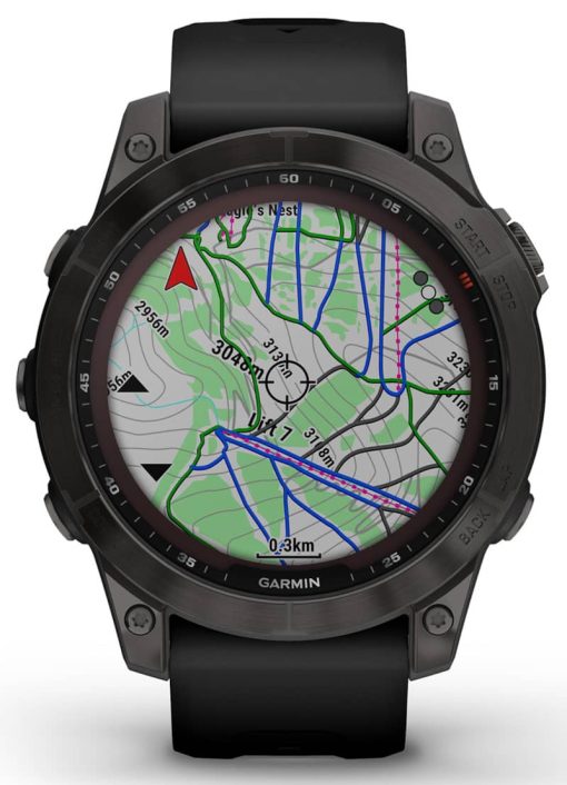 Garmin fenix 7 Sapphire Solar, Carbon Gray DLC Titanium With Black Band - Image 8