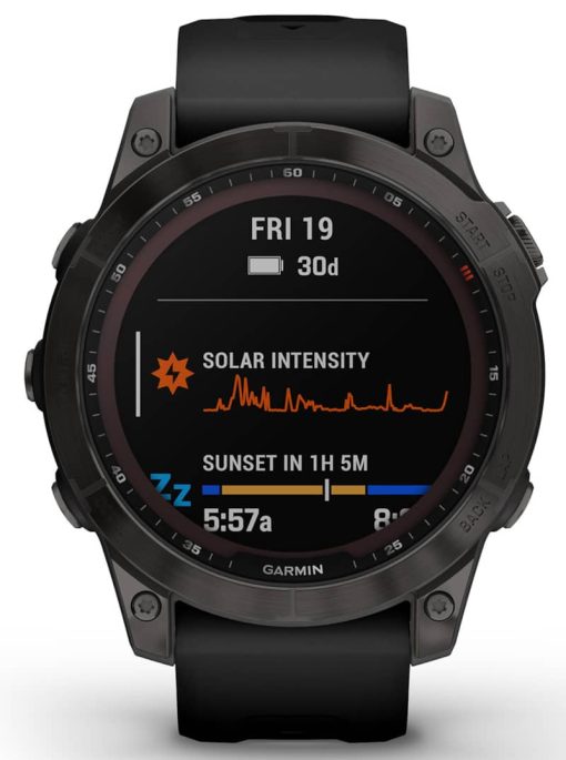 Garmin fenix 7 Sapphire Solar, Carbon Gray DLC Titanium With Black Band - Image 2