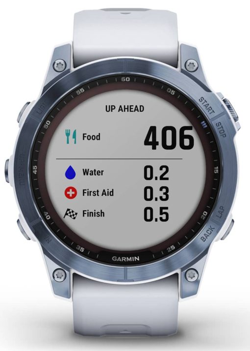 Garmin fenix 7 Sapphire Solar, Mineral Blue DLC Titanium With Whitestone Band - Image 5