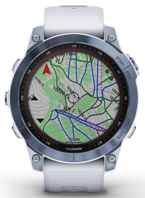 Garmin fenix 7 Sapphire Solar, Mineral Blue DLC Titanium With Whitestone Band - Image 8