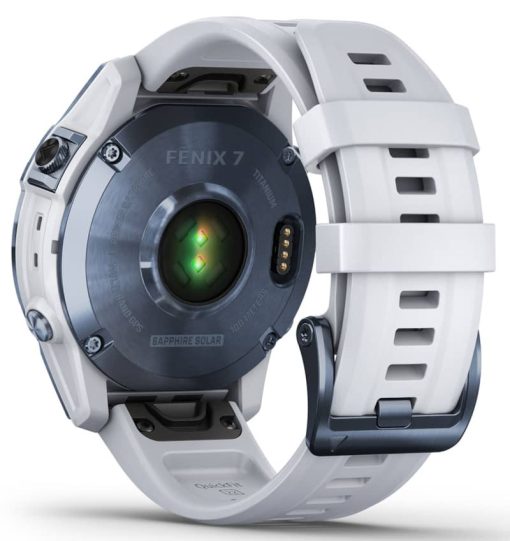 Garmin fenix 7 Sapphire Solar, Mineral Blue DLC Titanium With Whitestone Band - Image 10