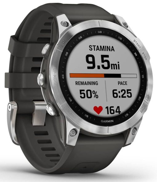 Garmin fenix 7 Watch, Silver With Graphite Band - Image 3