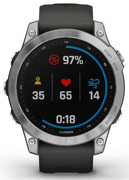 Garmin fenix 7 Watch, Silver With Graphite Band - Image 7