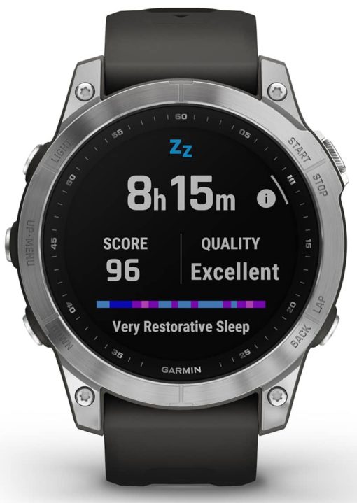 Garmin fenix 7 Watch, Silver With Graphite Band - Image 8