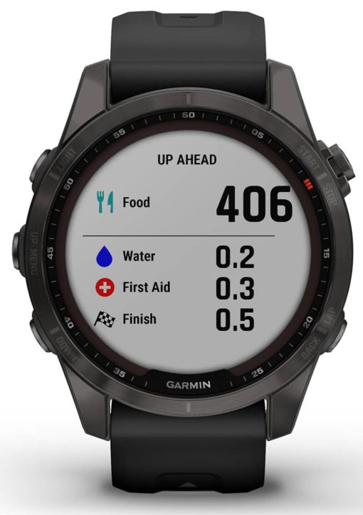 Garmin fenix 7S Sapphire Solar, Carbon Gray DLC Titanium With Black Band - Image 4