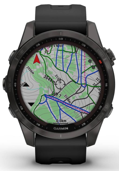 Garmin fenix 7S Sapphire Solar, Carbon Gray DLC Titanium With Black Band - Image 7