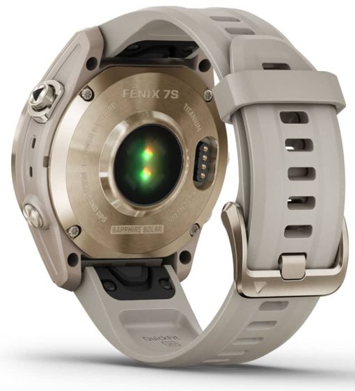 Garmin fenix 7S Sapphire Solar, Cream Gold Titanium With Light Sand Band - Image 8