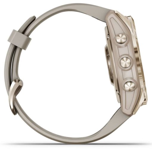 Garmin fenix 7S Sapphire Solar, Cream Gold Titanium With Light Sand Band - Image 6