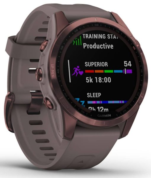 Garmin fenix 7S Sapphire Solar, Dark Bronze Titanium With Shale Gray Band - Image 3