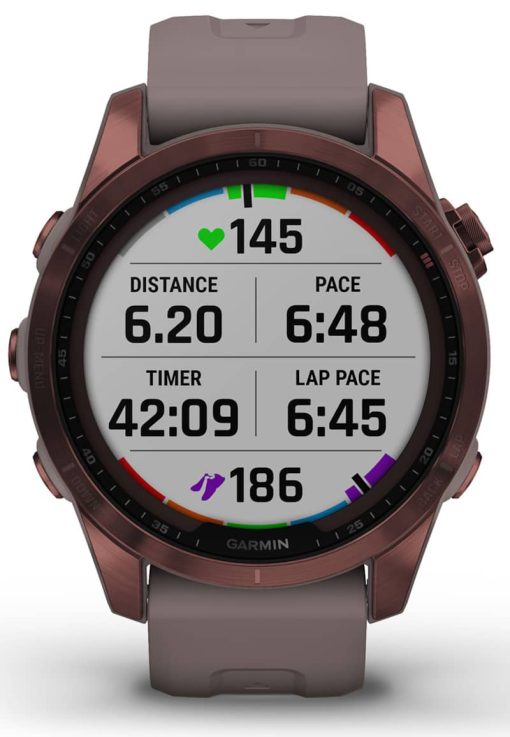 Garmin fenix 7S Sapphire Solar, Dark Bronze Titanium With Shale Gray Band - Image 4