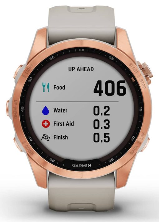 Garmin fenix 7S Solar, Rose Gold With Light Sand Band - Image 4