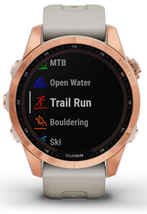 Garmin fenix 7S Solar, Rose Gold With Light Sand Band - Image 5