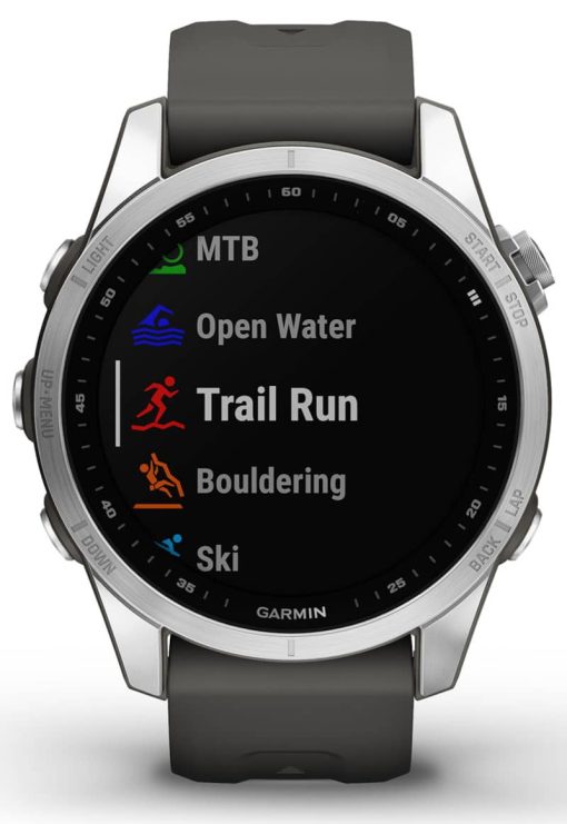 Garmin fenix 7S Watch, Silver With Graphite Band - Image 6