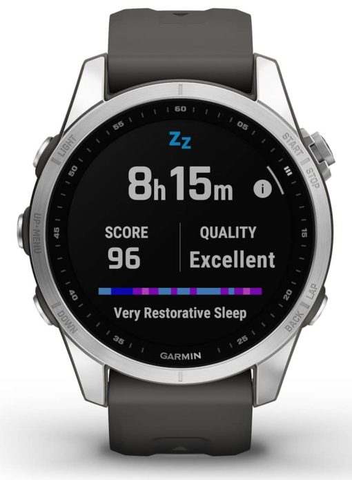 Garmin fenix 7S Watch, Silver With Graphite Band - Image 8