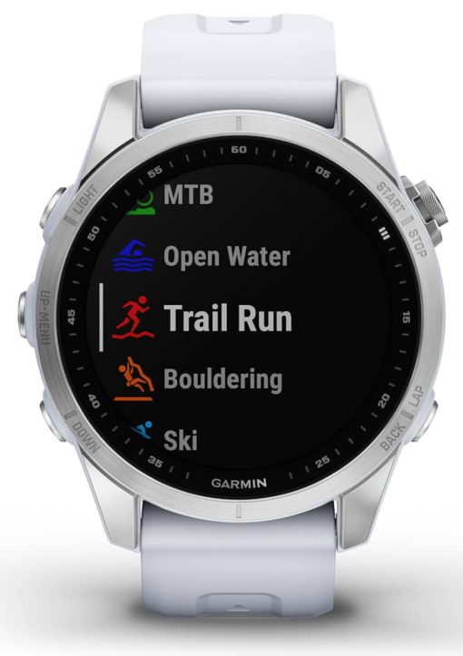 Garmin fenix 7S Watch, Silver With Whitestone Band - Image 6