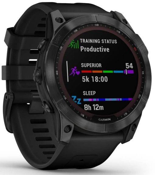 Garmin fenix 7X Sapphire Solar, Black DLC Titanium With Black Band - Image 3
