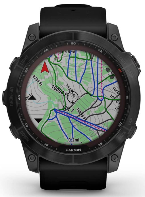 Garmin fenix 7X Sapphire Solar, Black DLC Titanium With Black Band - Image 4