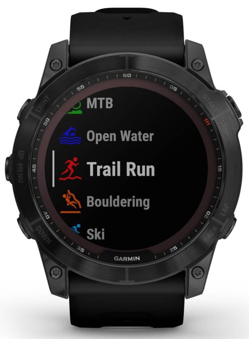 Garmin fenix 7X Sapphire Solar, Black DLC Titanium With Black Band - Image 6