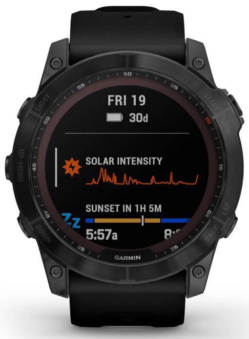 Garmin fenix 7X Sapphire Solar, Black DLC Titanium With Black Band - Image 2