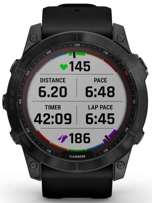 Garmin fenix 7X Sapphire Solar, Black DLC Titanium With Black Band - Image 8