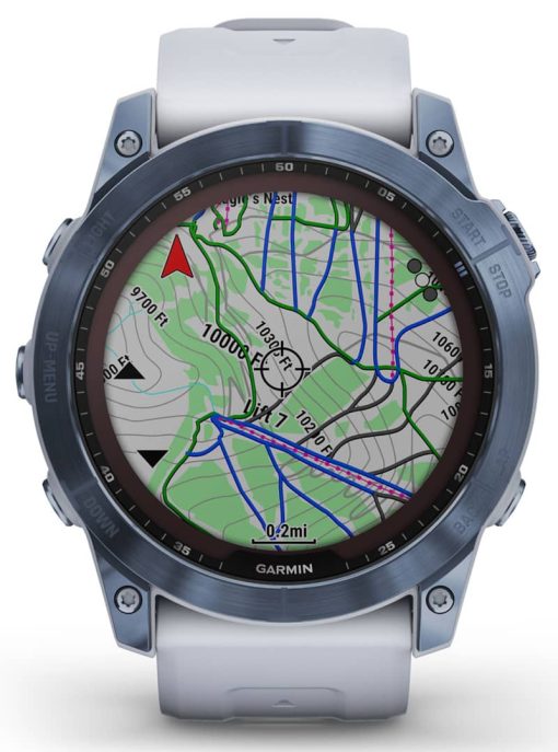 Garmin fenix 7X Sapphire Solar, Mineral Blue DLC Titanium With Whitestone Band - Image 4