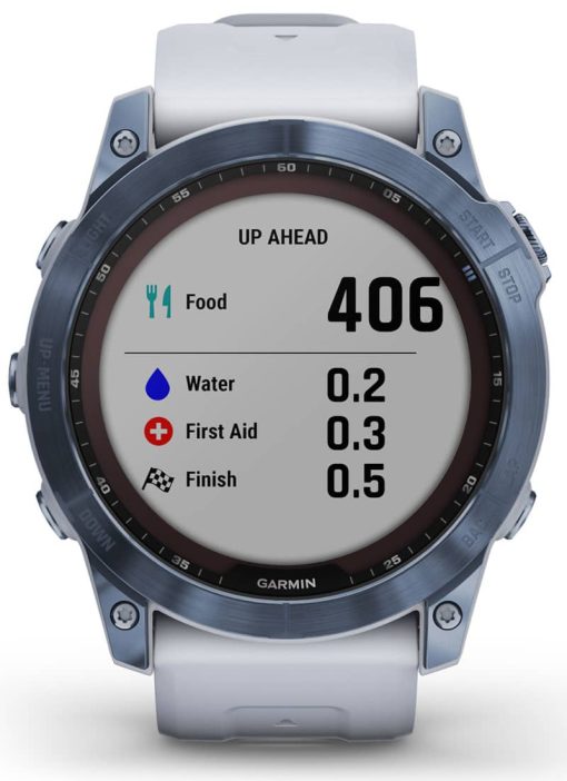 Garmin fenix 7X Sapphire Solar, Mineral Blue DLC Titanium With Whitestone Band - Image 7