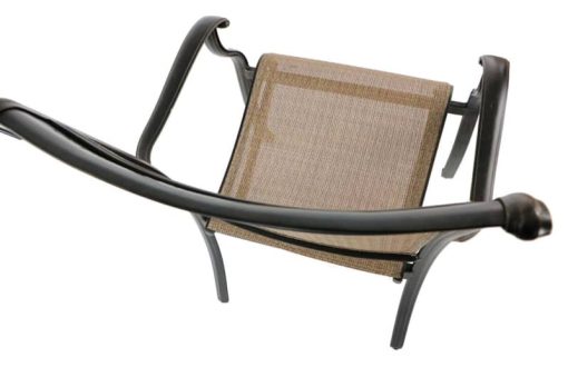 Hanover Fontana 9-Piece Outdoor Dining Set In Tan/Bronze With 8 Sling Dining Chairs & 60" Square Cast Table - Image 9