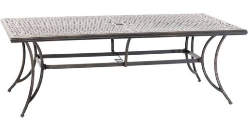Hanover Fontana 9-Piece Outdoor Dining Set In Tan/Bronze With 8 Sling Swivel Rockers & 42x84" Cast Table - Image 3