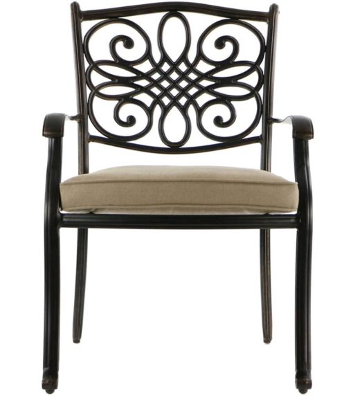 Hanover Natural Oat Monaco 5-Piece Outdoor Dining Patio Set - Image 4