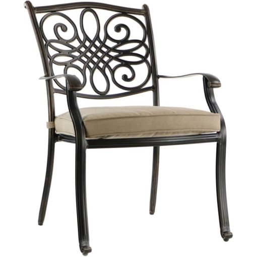 Hanover Natural Oat Monaco 5-Piece Outdoor Dining Patio Set - Image 5
