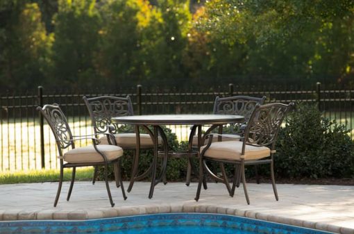 Hanover Natural Oat Monaco 5-Piece Outdoor Dining Patio Set - Image 2