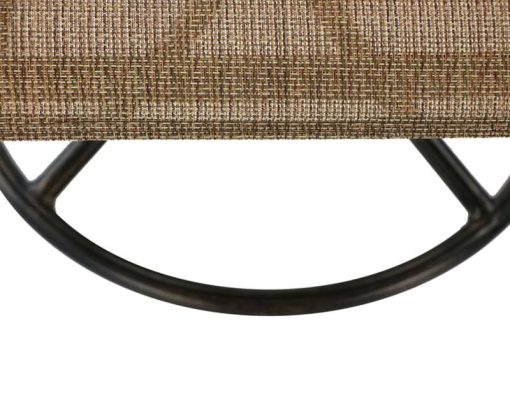 Hanover Manor 7-Piece Outdoor Dining Set In Tan Sling/Cast With 6 Sling Swivel Rockers, 60" Round Cast Table - Image 9