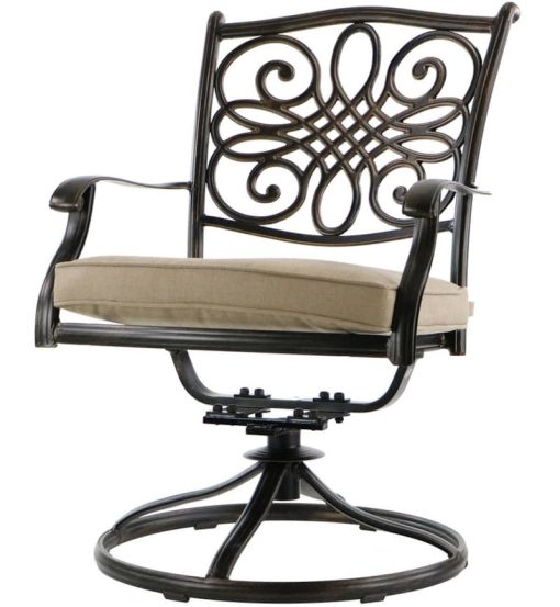 Hanover Natural Oat Monaco 5-Piece Outdoor Dining Patio Set - Image 5