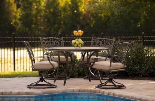 Hanover Natural Oat Monaco 5-Piece Outdoor Dining Patio Set - Image 2