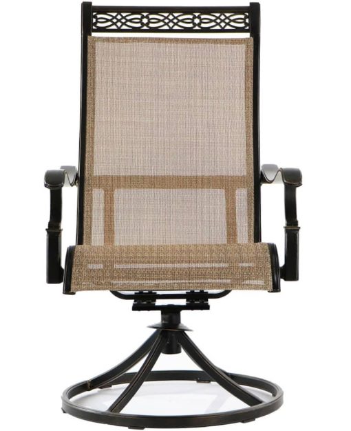 Hanover Brown Monaco 5-Piece Outdoor Dining Patio Set - Image 4